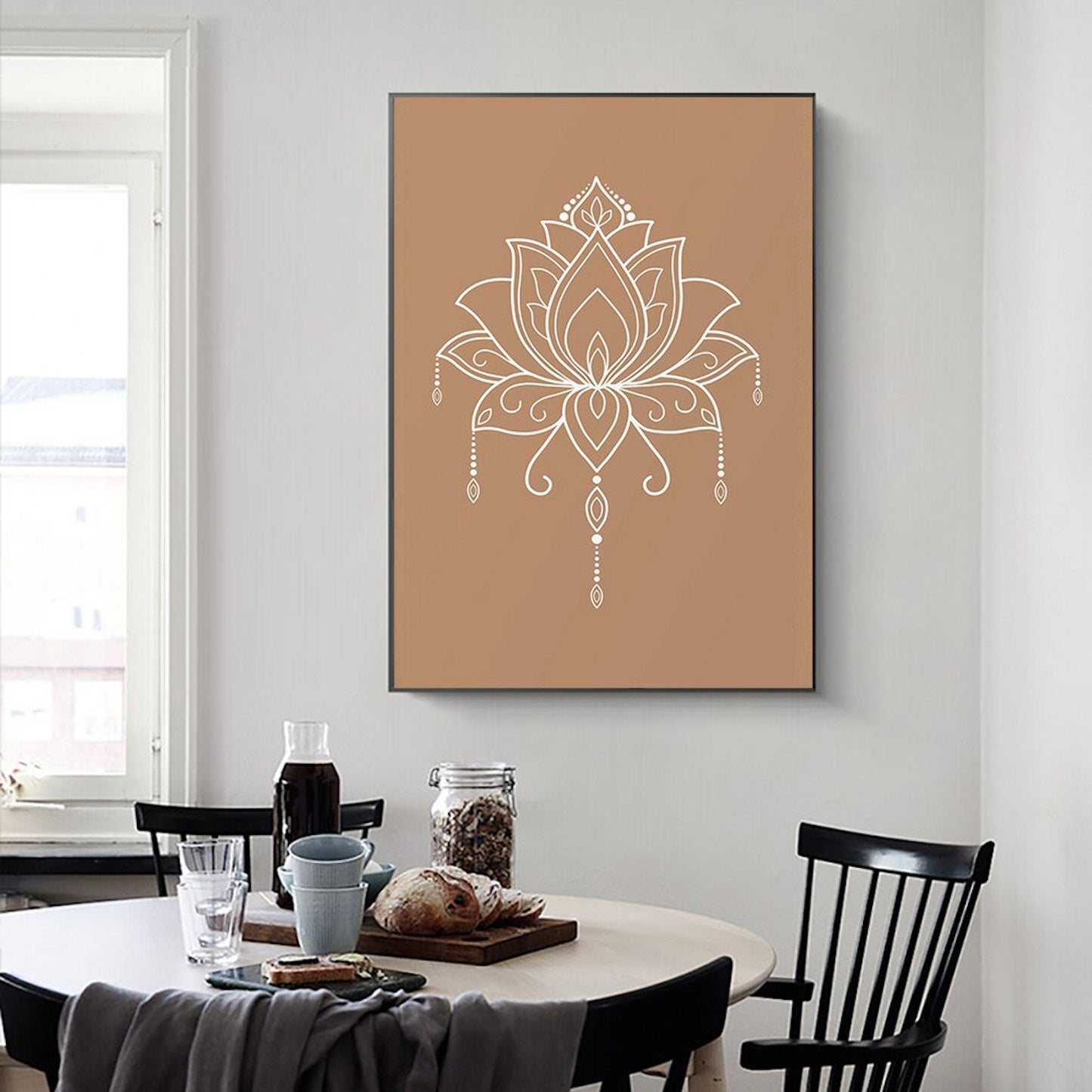 Poster Yoga Mandala Lotus Blume und Hand Fatima als Deko Print ohne Rahmen-3