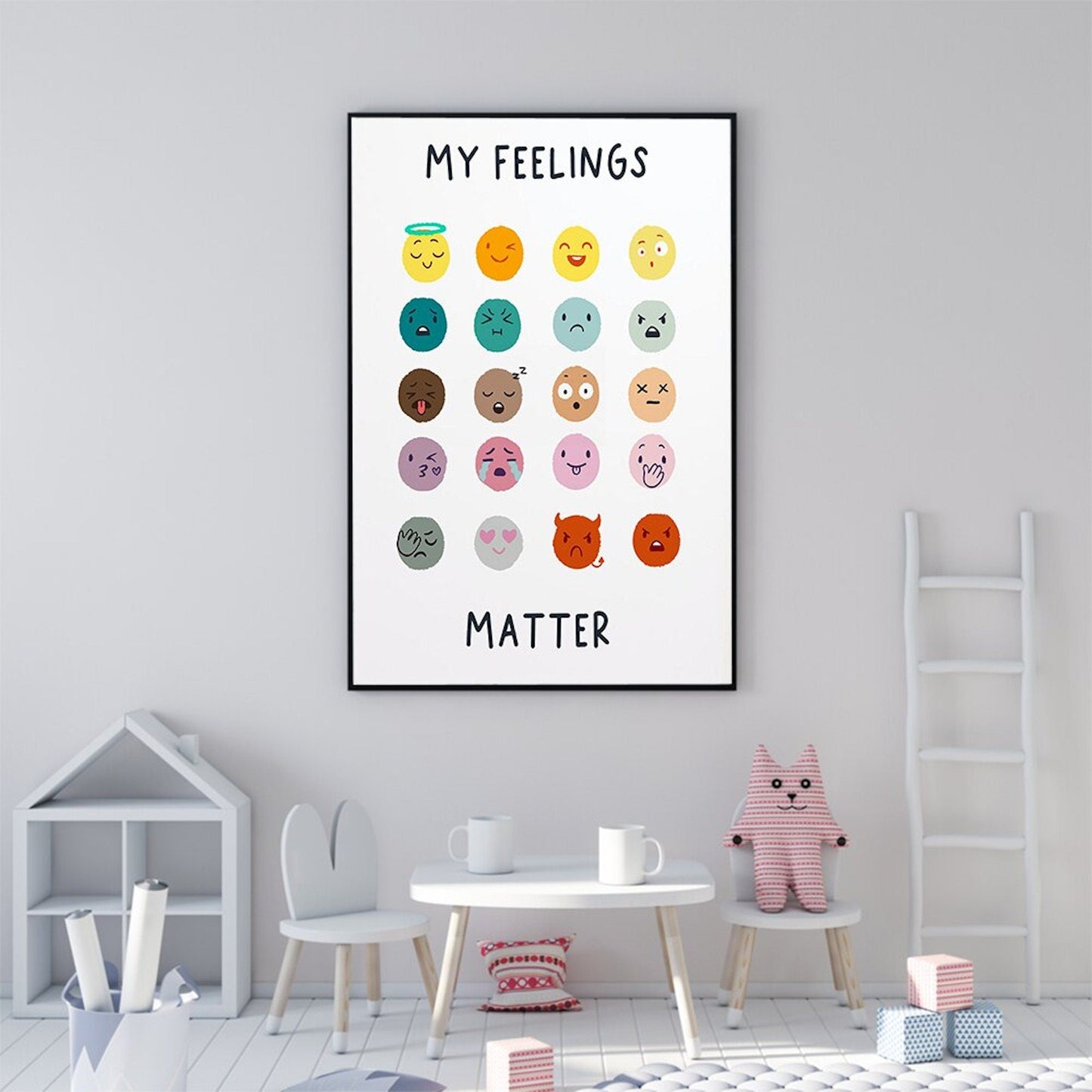 Poster Kinder Emojis Gefühle als Deko Print ohne Rahmen-2