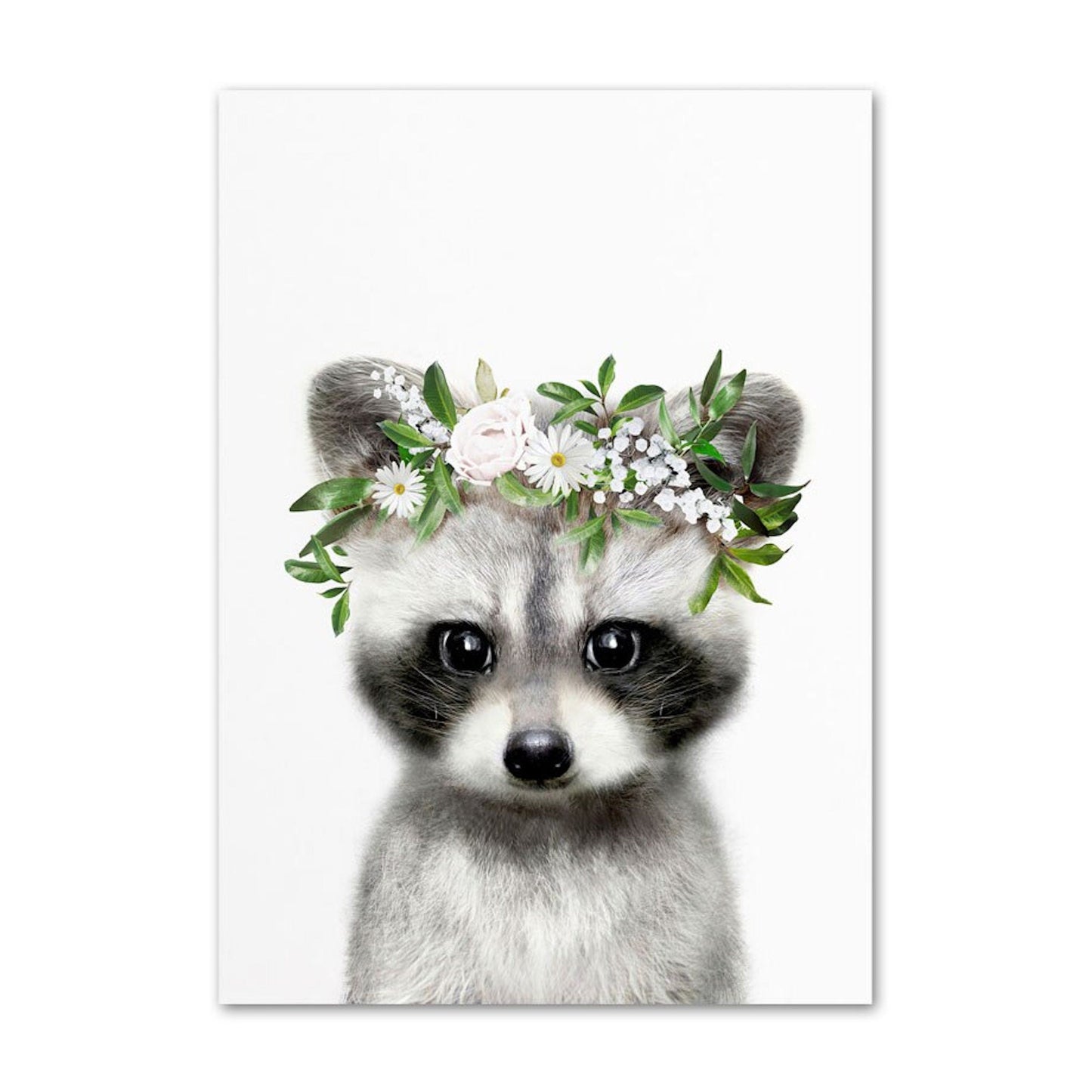 Poster Kinder Tiere mit Blumenkranz Hase Panda und Koala Bär als Deko Print ohne Rahmen-2