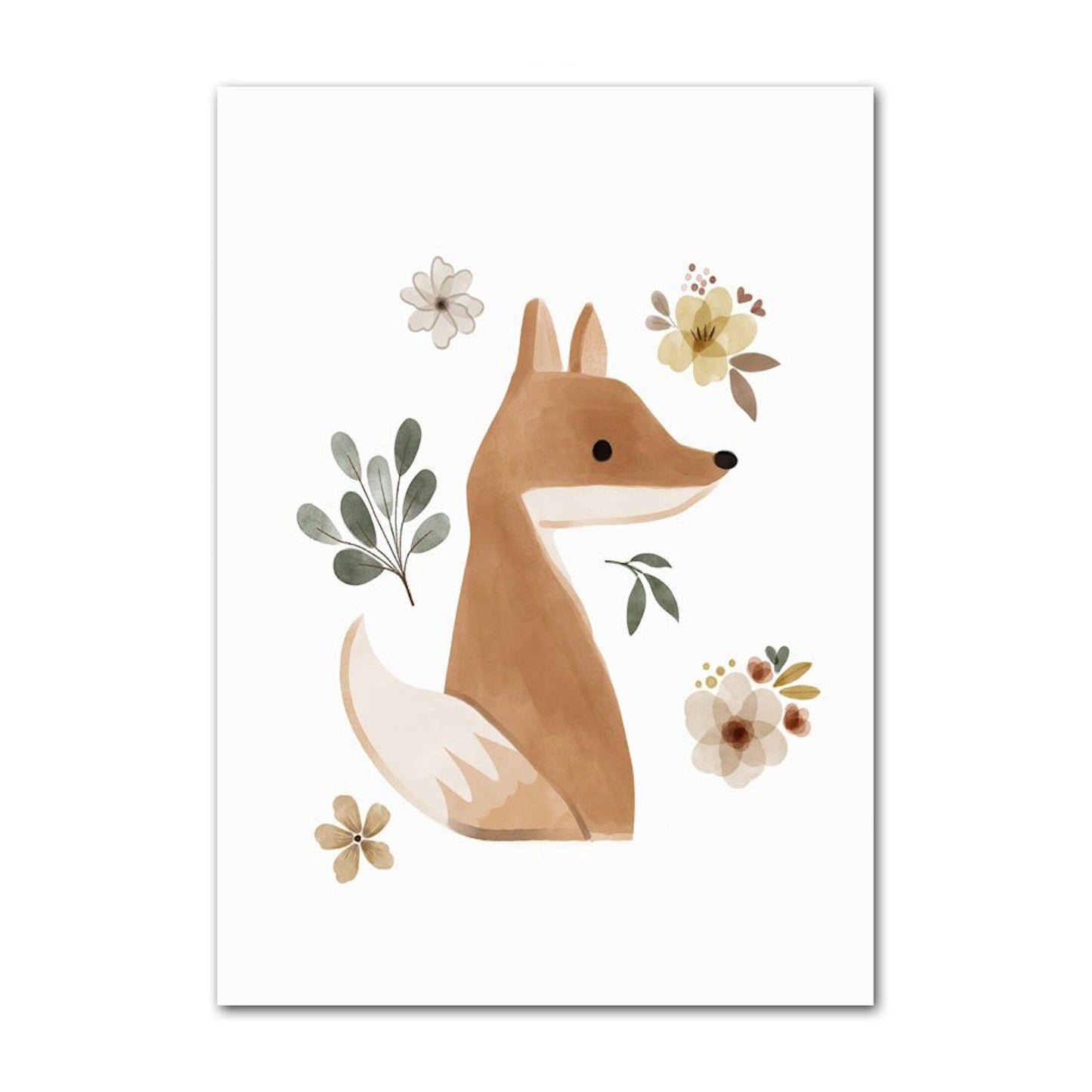 Poster Kinder Tiere Reh Eichhörnchen Fuchs Faultier und Schmetterlinge im Boho Stil als Deko Print ohne Rahmen-3