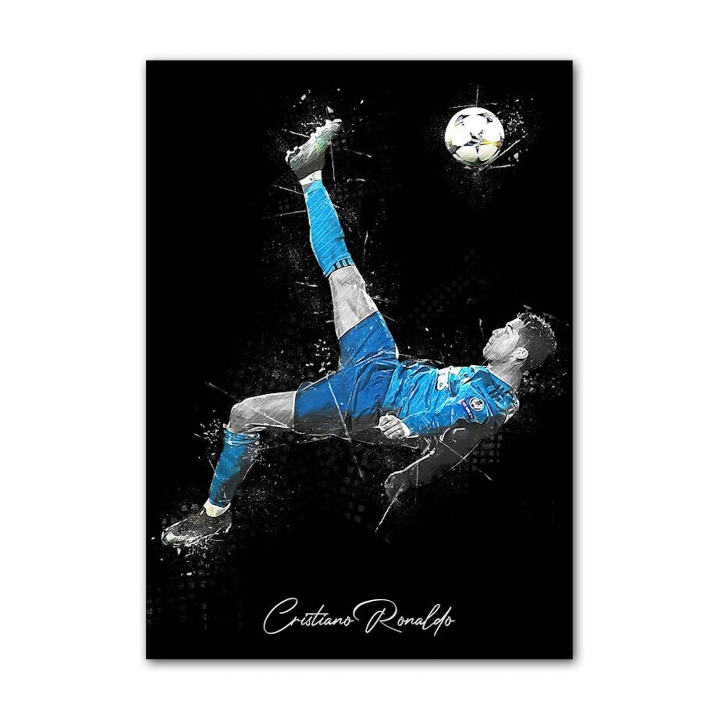 Poster Fußball Christiano Ronaldo Jubel mit Pokal als Deko Print ohne Rahmen-6