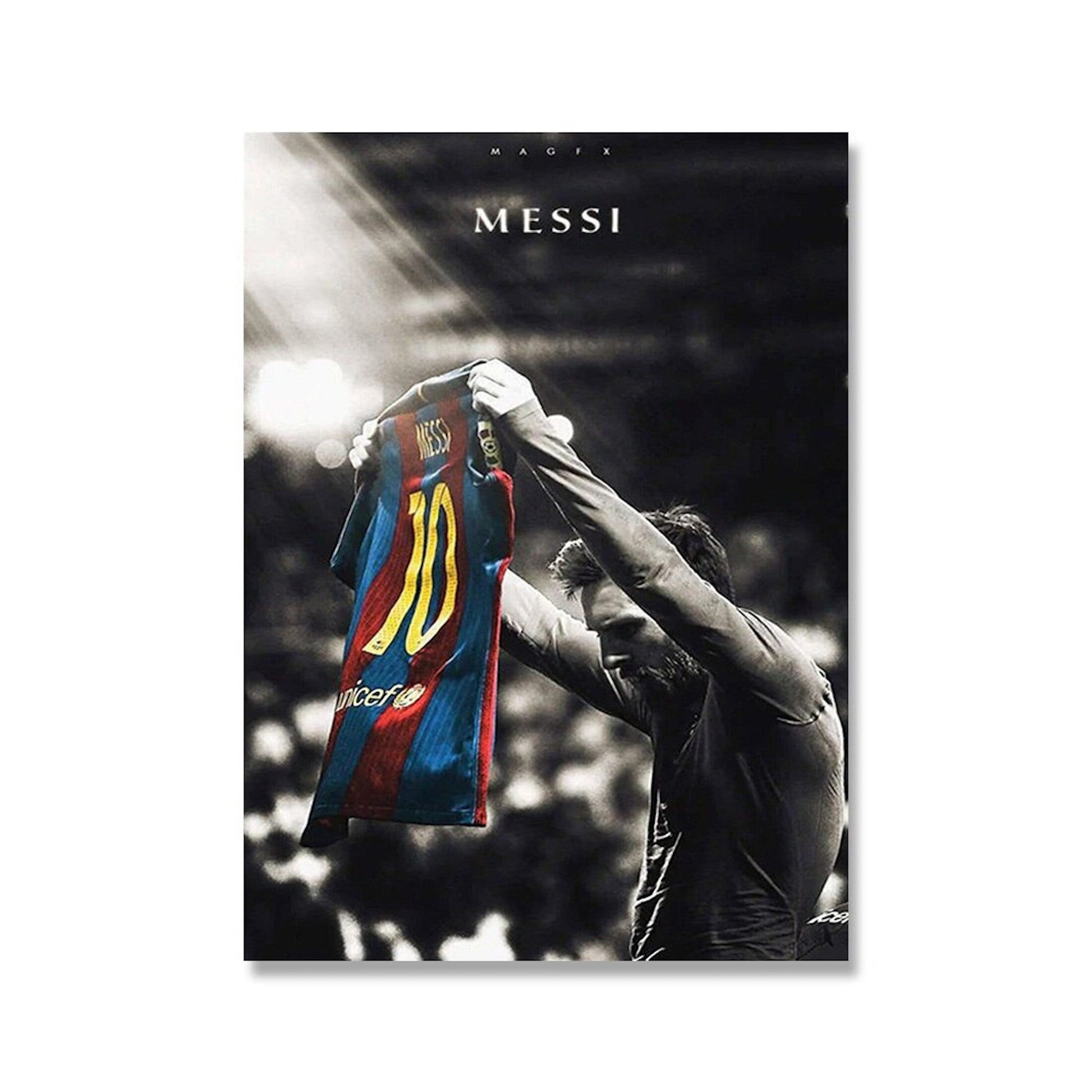 Poster Fußball Lionel Messi Nummer 10 bei Fc Barcelona als Deko Print ohne Rahmen-3