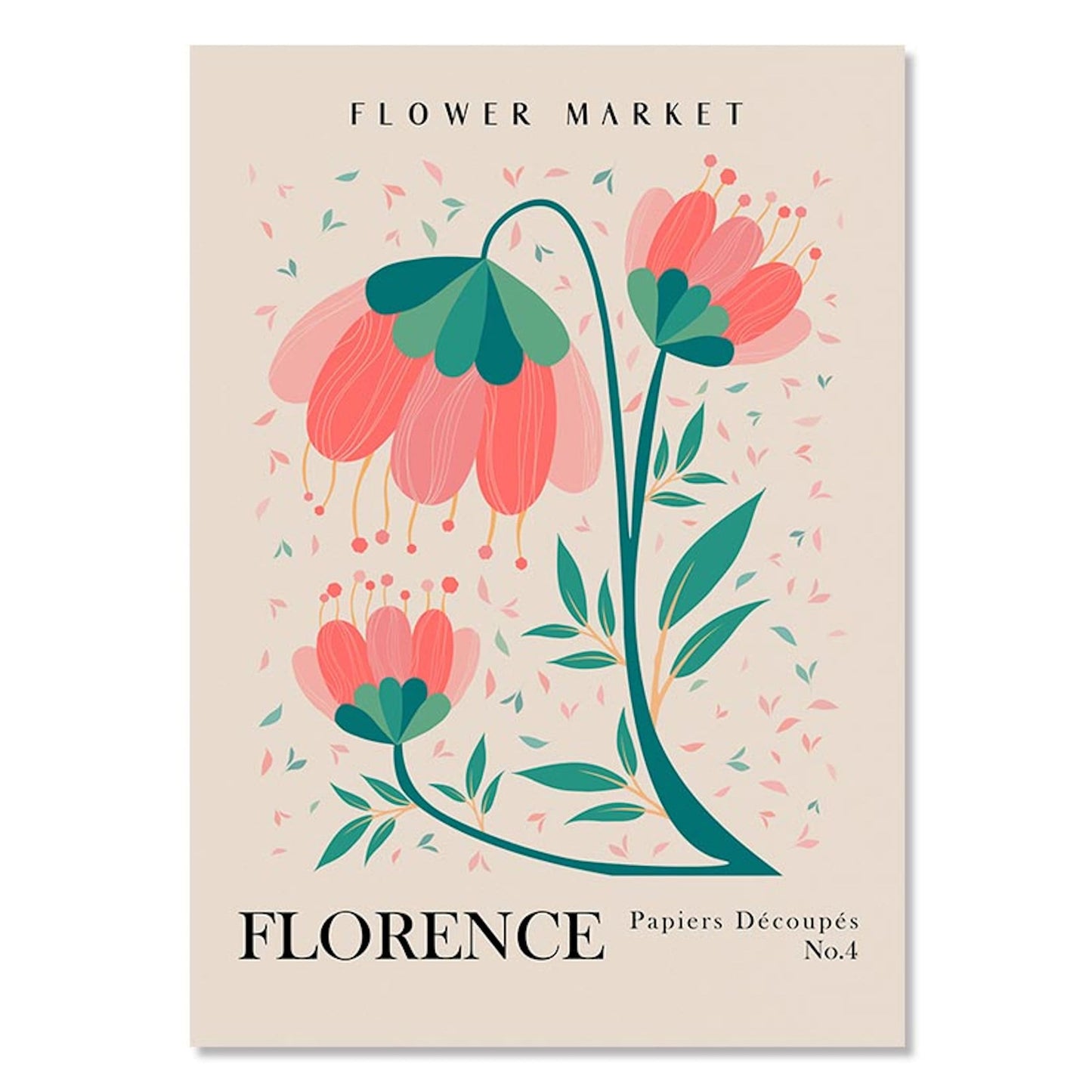 Poster Blumen Markt Botanische Bilder New York Paris Madrid London und Amsterdam als Deko Print ohne Rahmen-1