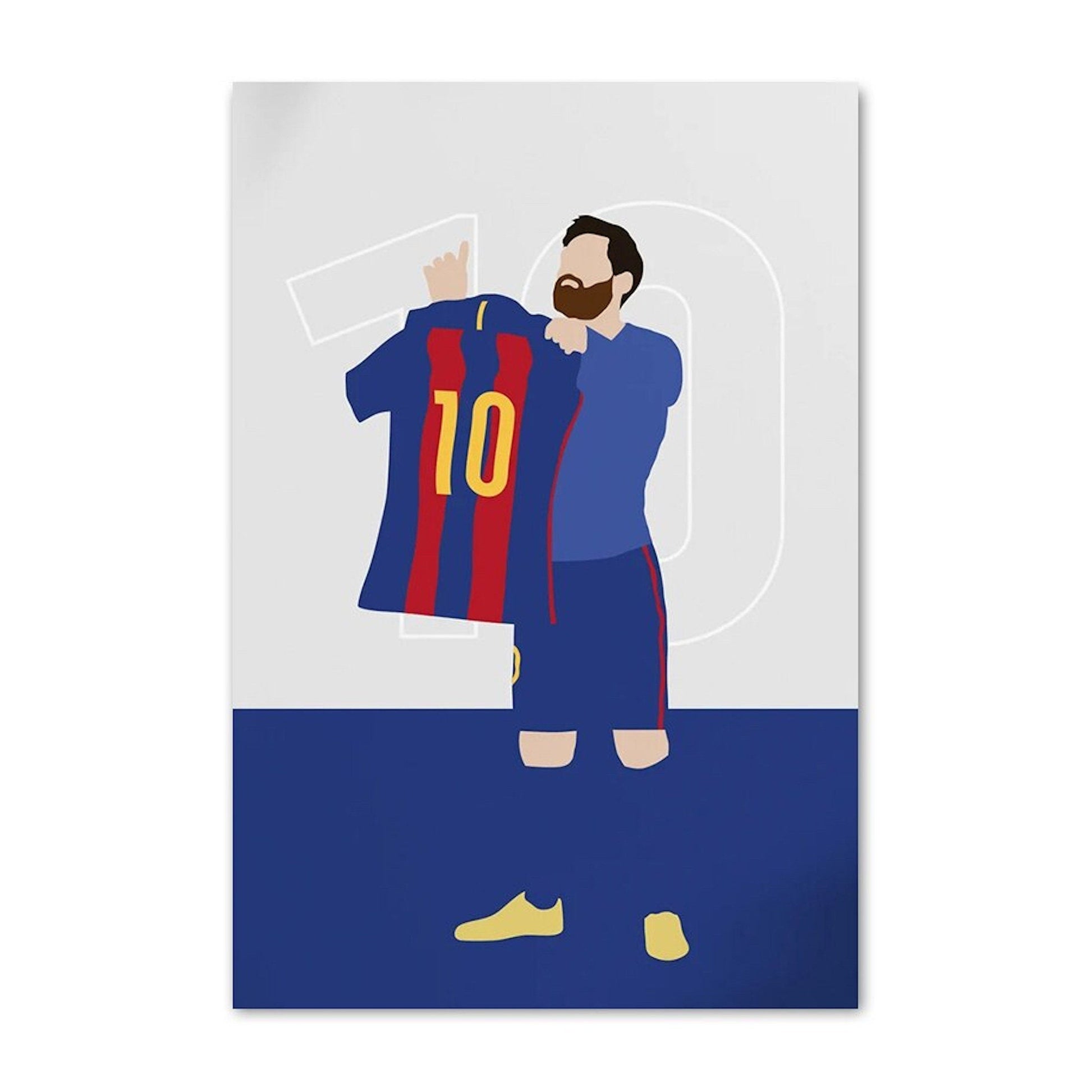 Poster Fußball Messi Ronaldo Maradonna Rooney und Benzema ohne Gesicht als Deko Print ohne Rahmen-1