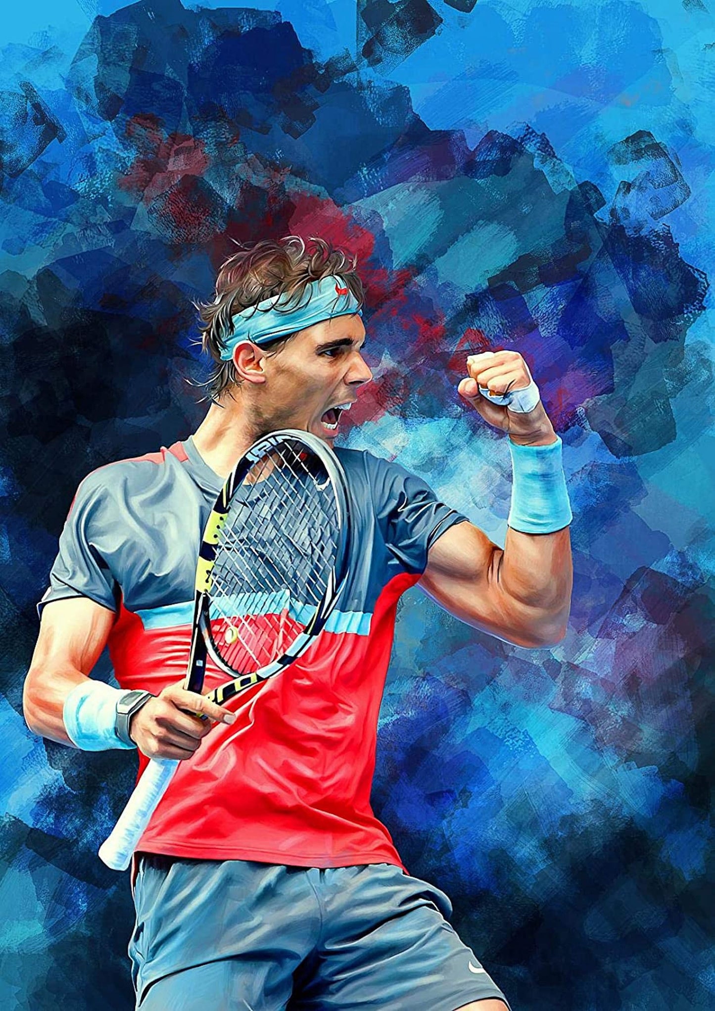 Poster Tennis Spieler Rafael Nadal als Deko Print ohne Rahmen-3