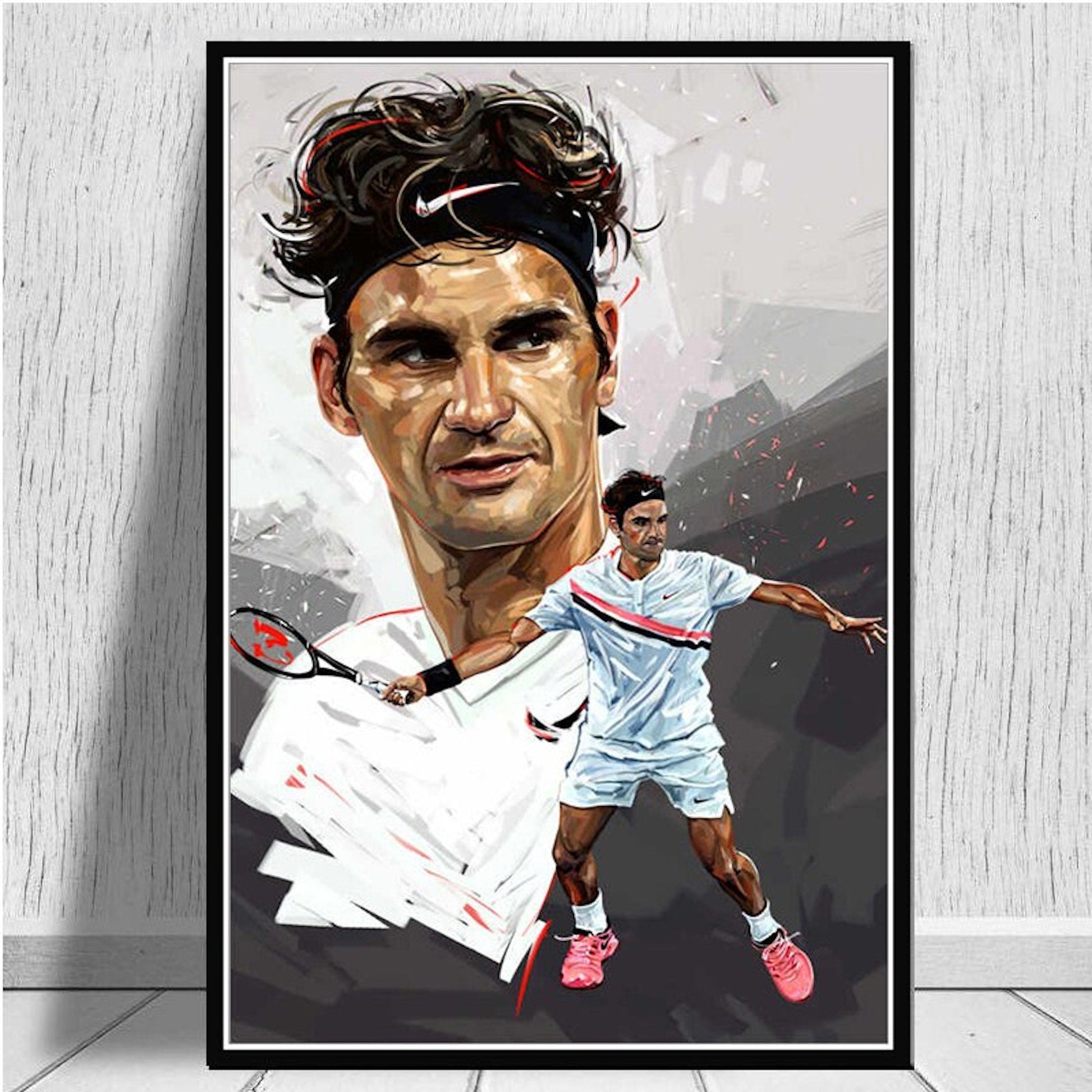 Poster Tennis Spieler Roger Federer als Deko Print ohne Rahmen-0