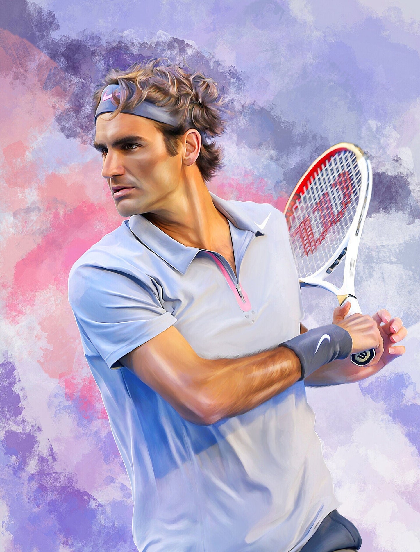 Poster Tennis Spieler Roger Federer als Deko Print ohne Rahmen-3