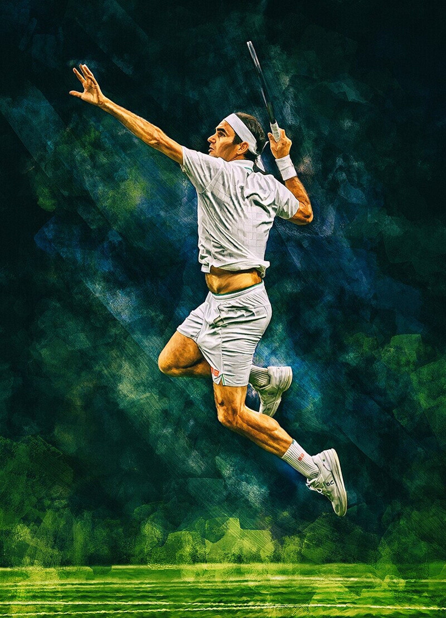 Poster Tennis Spieler Roger Federer als Deko Print ohne Rahmen-1