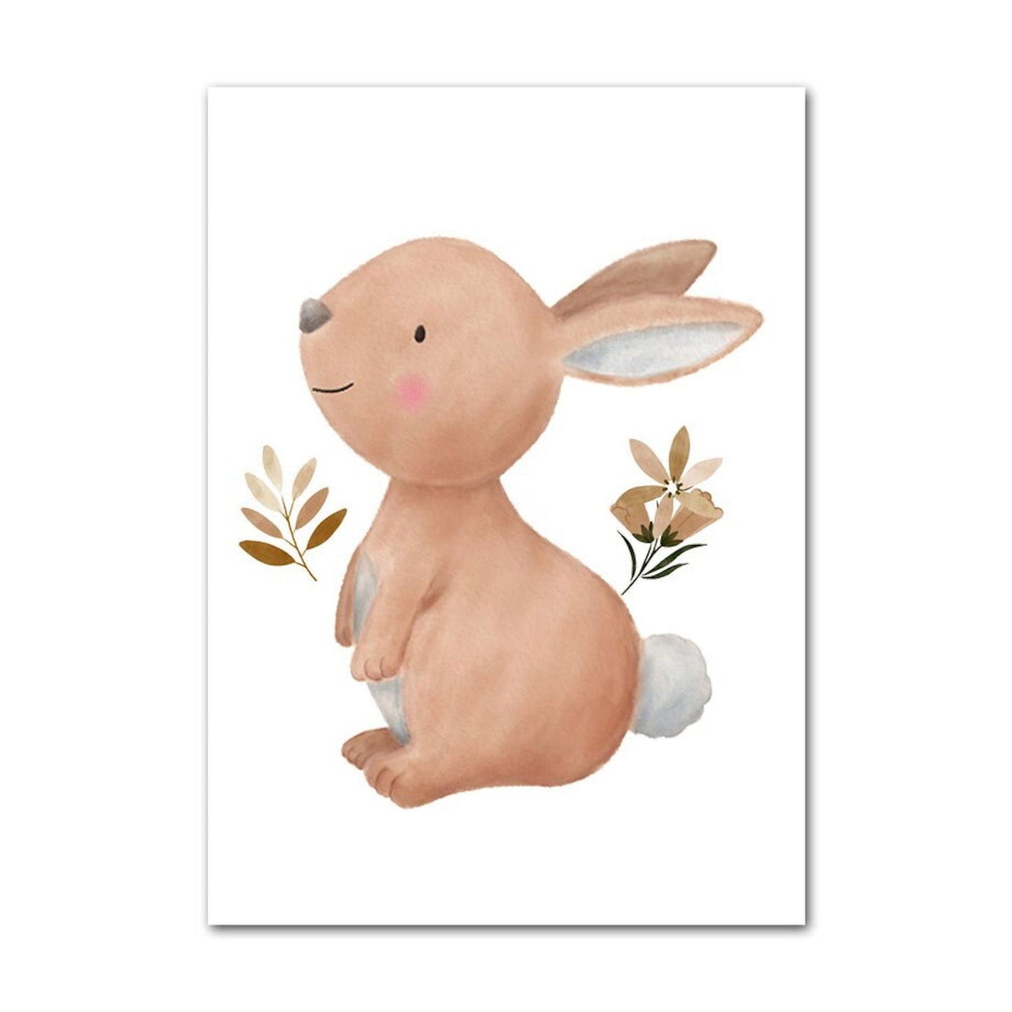 Poster Kinder Tiere Schmetterling Fuchs Eule Blumen Hase Reh und Bär als Deko Print ohne Rahmen-4