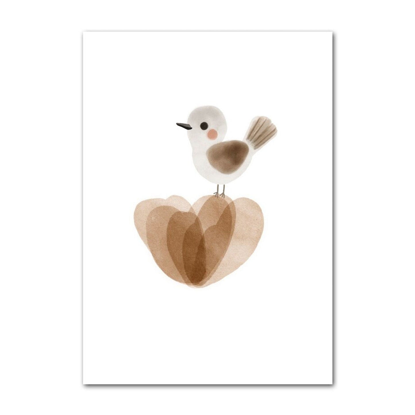 Poster Kinder süße Tiere im Boho Stil Bär Reh Regenbogen Vogel und Blume als Deko Print ohne Rahmen-7