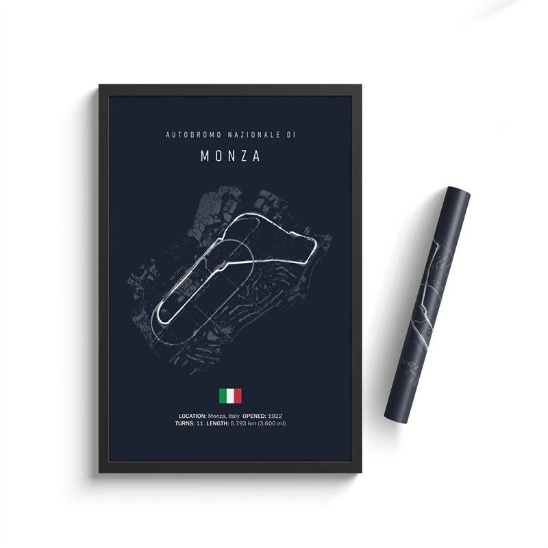 Poster Formel 1 Kalender 2024 Strecken Großer Preis von Monaco Monza Nürburgring Imola als Deko Print ohne Rahmen-8