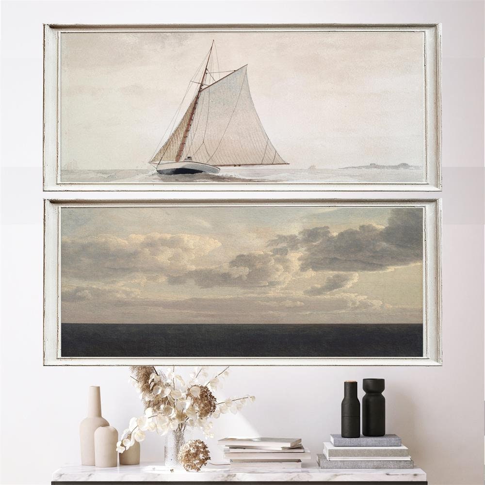 Poster Vintage Galerie Wand Kunst Segelschiff und Horizont als Deko Print ohne Rahmen-1