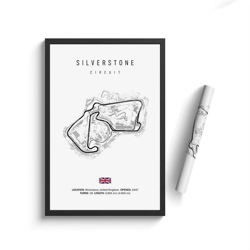 Poster Formel 1 Kalender 2024 Strecken Großer Preis von Silverstone Laguna Seca als Deko Print ohne Rahmen-1