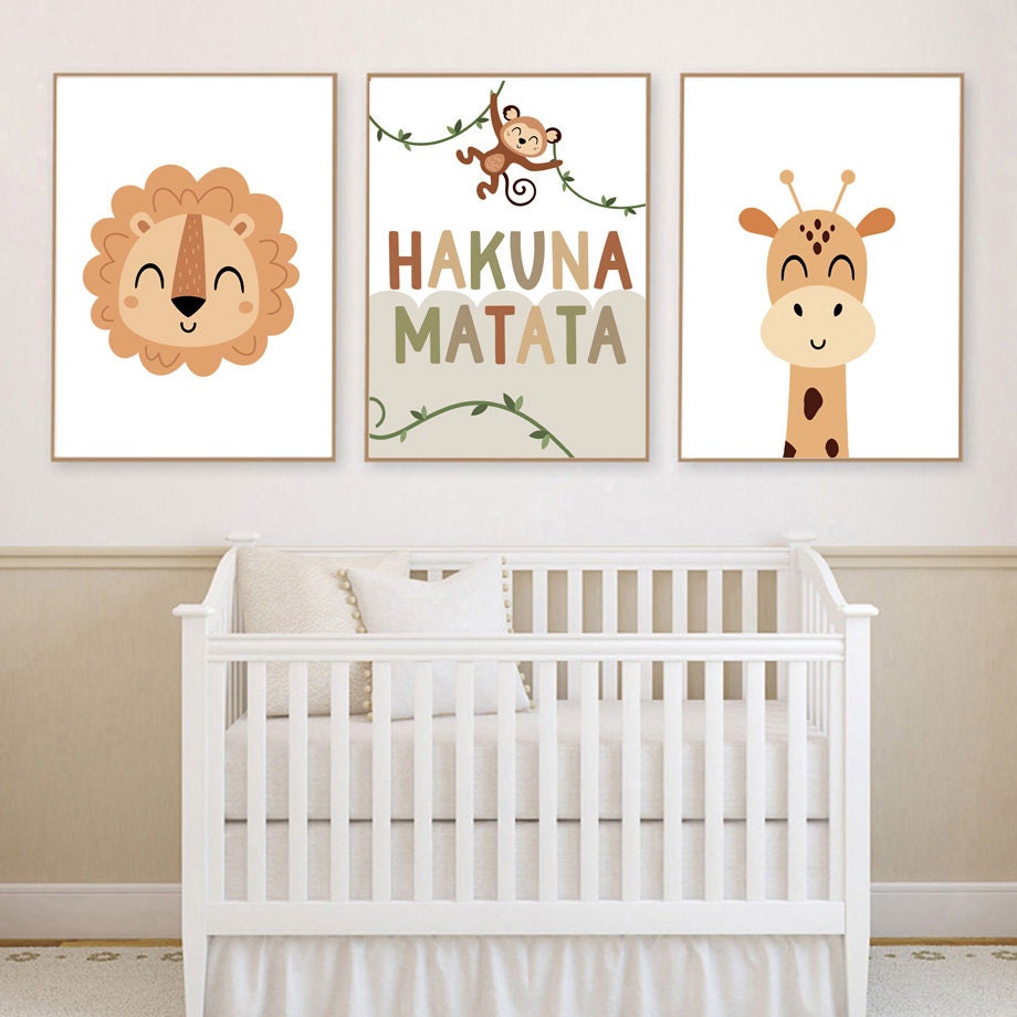 Poster Safari Hakuna Matata Löwe Personalisierter Name als Deko Print ohne Rahmen-1