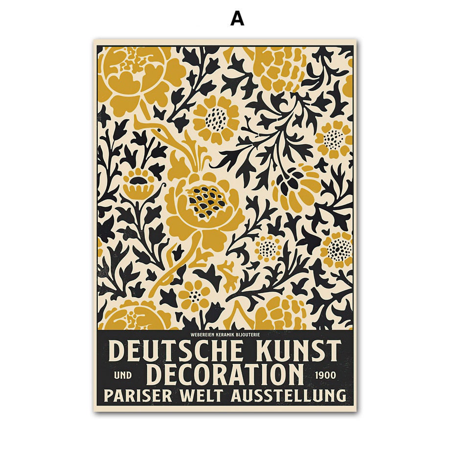 Poster Abstrakt Blumenmarkt I Skandinavisch Design I Vintage Stil als Deko Print ohne Rahmen-4