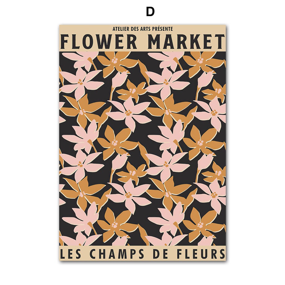 Poster Abstrakt Blumenmarkt I Skandinavisch Design I Vintage Stil als Deko Print ohne Rahmen-7