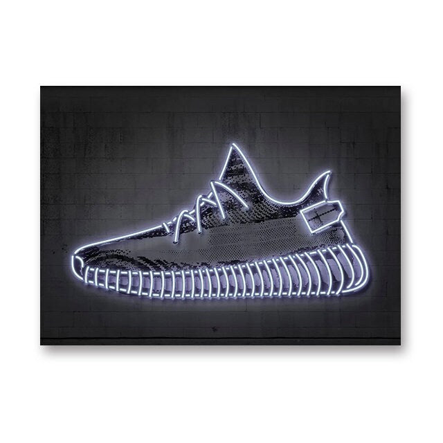 Poster Sneaker Basketballschuhe Neon leuchtend als Deko Print ohne Rahmen-2