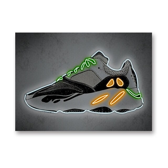 Poster Sneaker Basketballschuhe Neon leuchtend als Deko Print ohne Rahmen-4