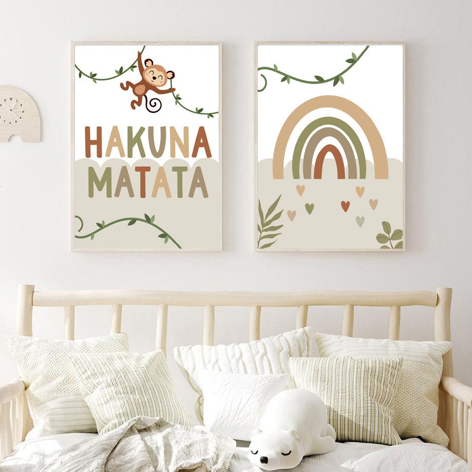 Poster Safari Hakuna Matata Löwe Personalisierter Name als Deko Print ohne Rahmen-3