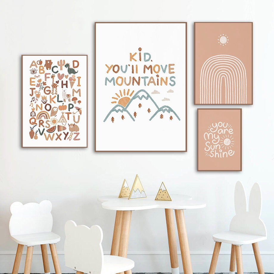 Poster Alpaka I You are my Sunshine I Alphabet I Regenbogen als Deko Print ohne Rahmen-2