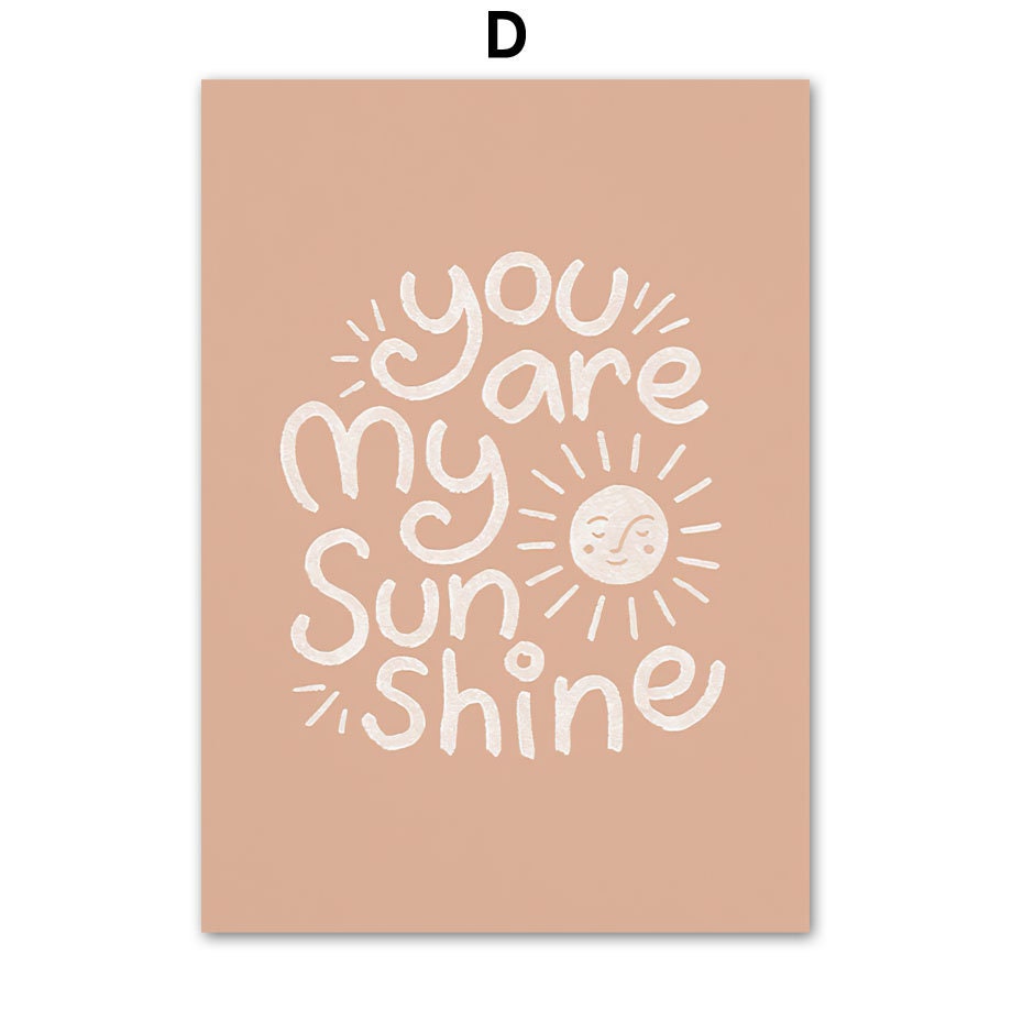 Poster Alpaka I You are my Sunshine I Alphabet I Regenbogen als Deko Print ohne Rahmen-6