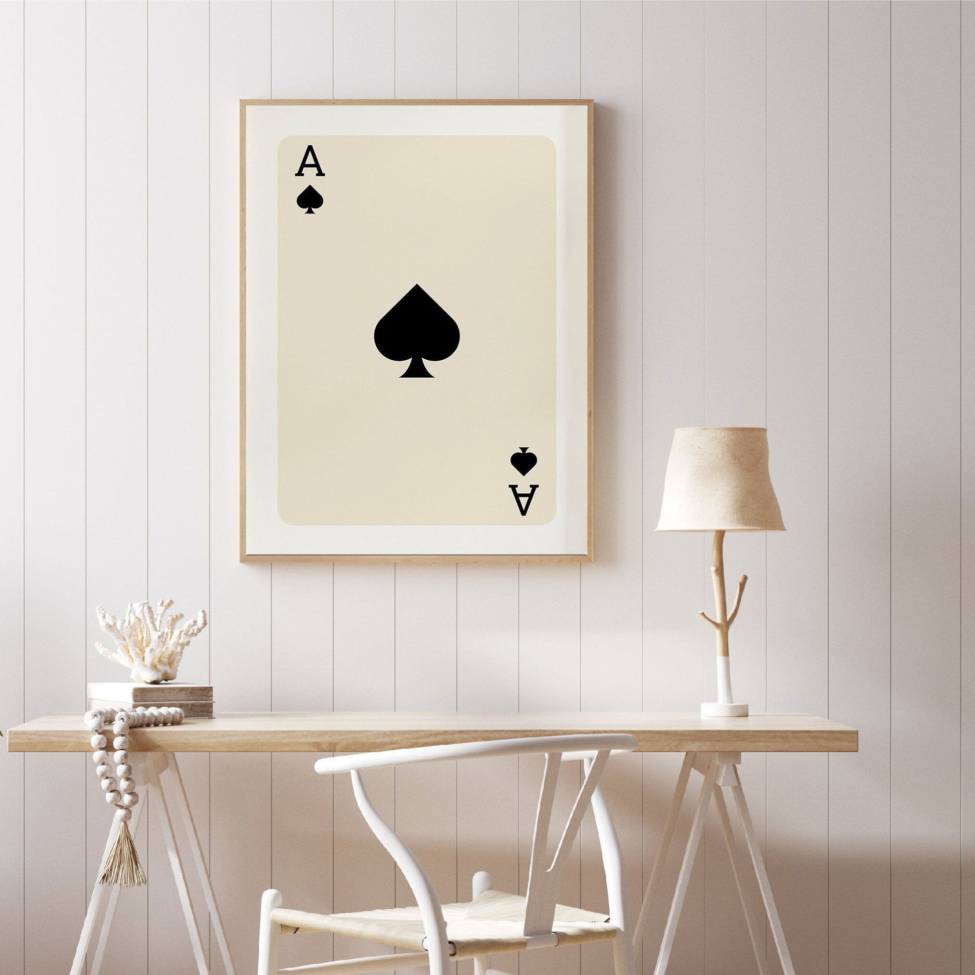 Poster Poker Ass Karte I Dame Karte I Glücks Karte I Deko Print ohne Rahmen-1