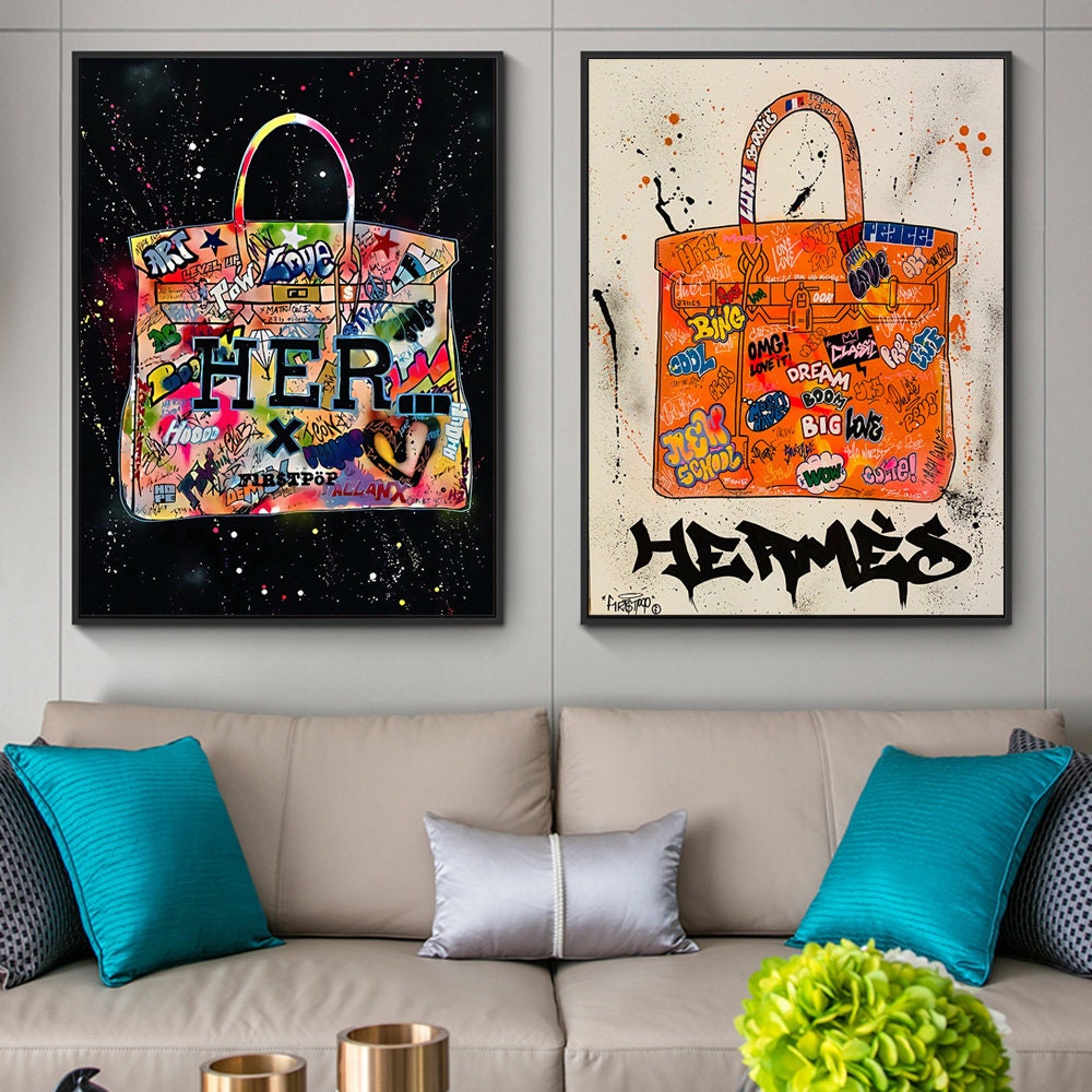 Poster Handtasche Graffiti Abstrakt I Deko Print ohne Rahmen-0