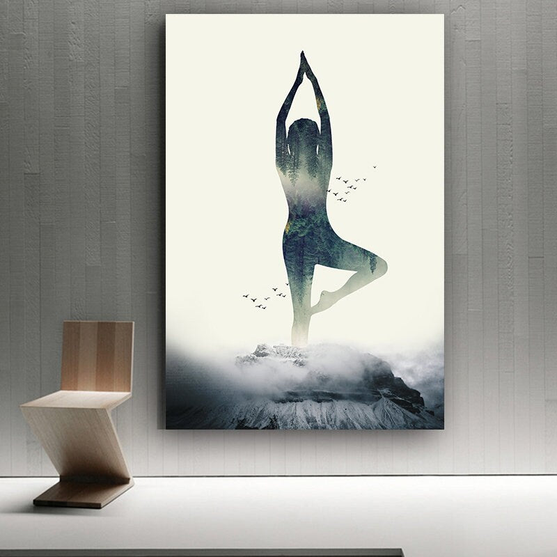 Poster Yoga Profi Stellungen I Fitness Dekoration I Bilder Set I Deko Print ohne Rahmen-1