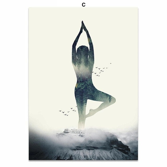 Poster Yoga Profi Stellungen I Fitness Dekoration I Bilder Set I Deko Print ohne Rahmen-5