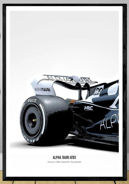 Poster Formel 1 Rennwagen Grand Prix Rennfahrer Namen Wagen Nummer I  Deko Print ohne Rahmen-4