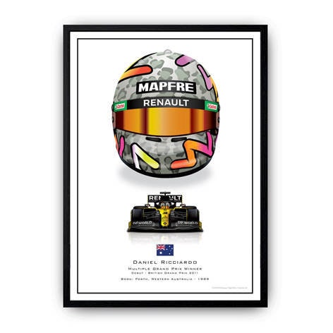 Poster Formel 1 Helme Rennfahrer Unterschriften  I Deko Print ohne Rahmen-6