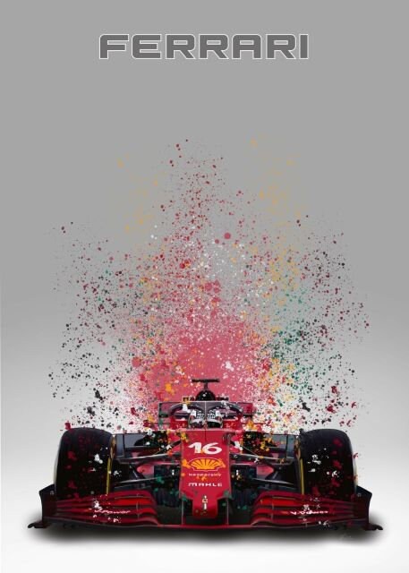 Poster Formel 1  Rennwagen Aquarell I Deko Print ohne Rahmen-6