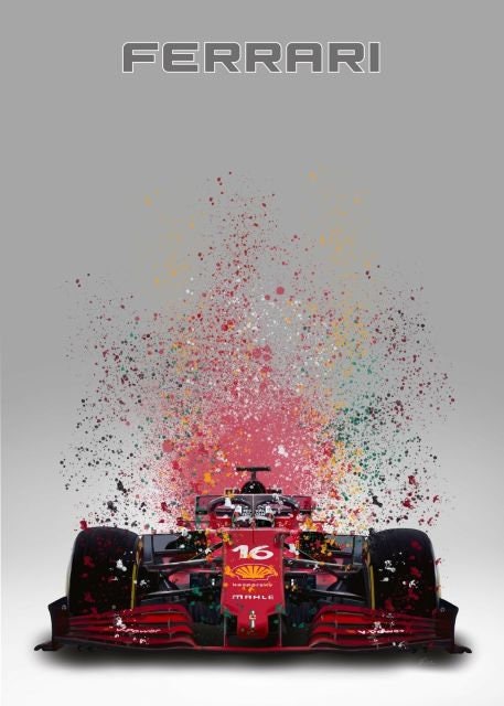 Poster Formel 1  Rennwagen Aquarell I Deko Print ohne Rahmen-7