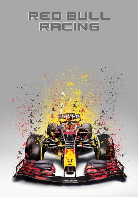 Poster Formel 1  Rennwagen Aquarell I Deko Print ohne Rahmen-0