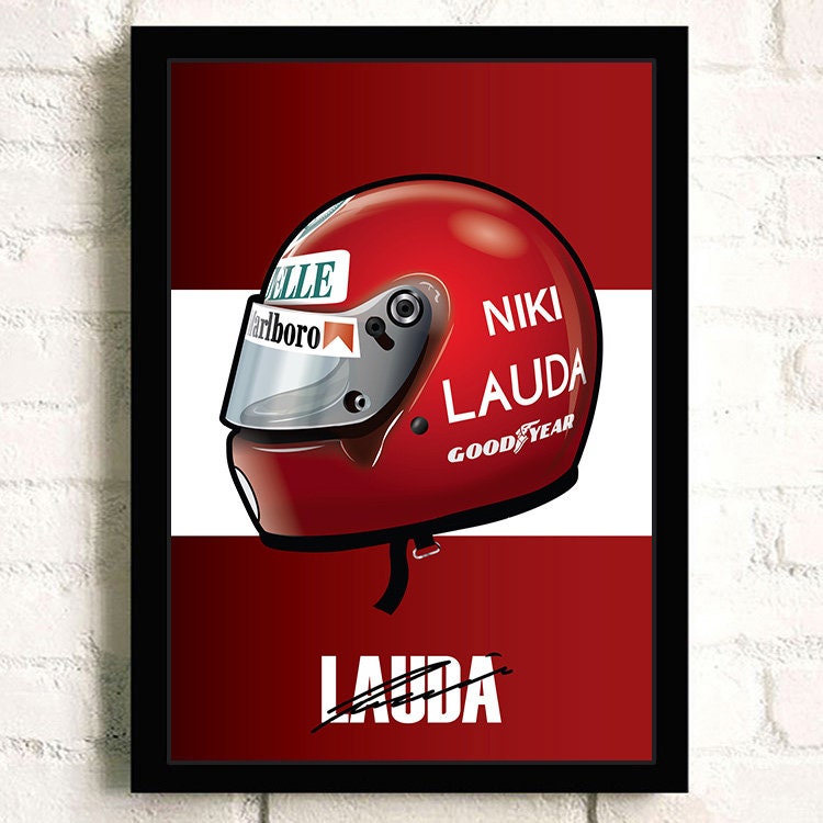 Poster Formel 1 Helm Rennfahrer Name Unterschrift I Deko Print ohne Rahmen-1