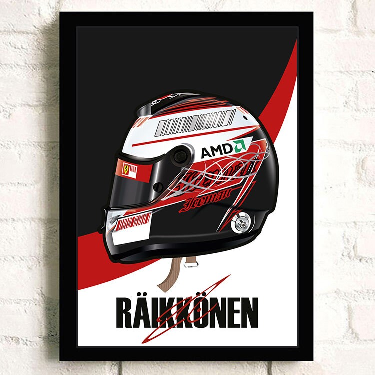 Poster Formel 1 Helm Rennfahrer Name Unterschrift I Deko Print ohne Rahmen-5