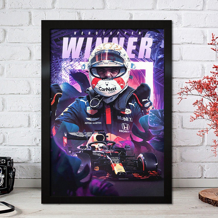 Poster Formel 1 Max Verstappen Rennfahrer Helm Rennwagen Red Bull I Deko Print ohne Rahmen-5