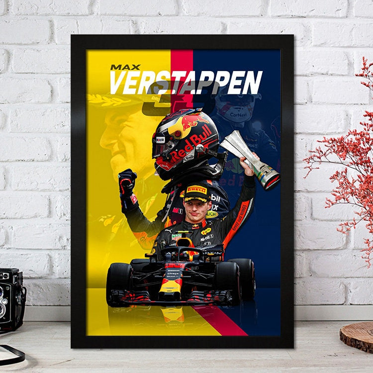 Poster Formel 1 Max Verstappen Rennfahrer Helm Rennwagen Red Bull I Deko Print ohne Rahmen-4