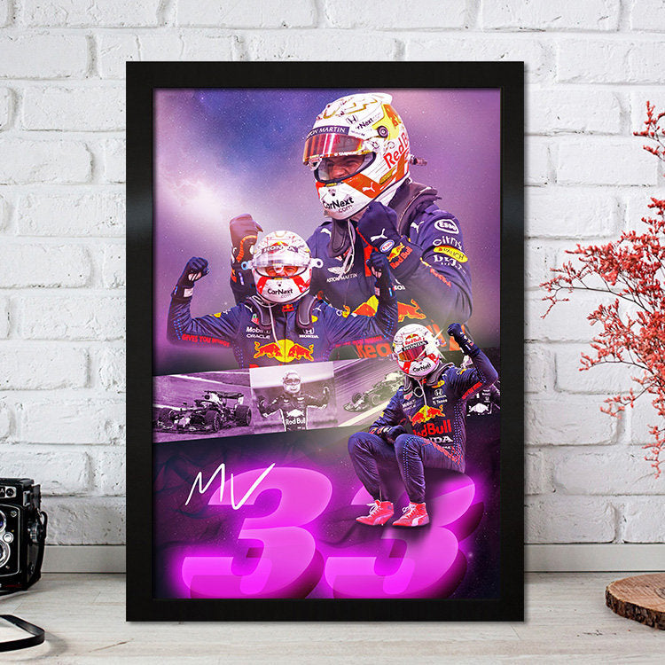 Poster Formel 1 Max Verstappen Rennfahrer Helm Rennwagen Red Bull I Deko Print ohne Rahmen-2