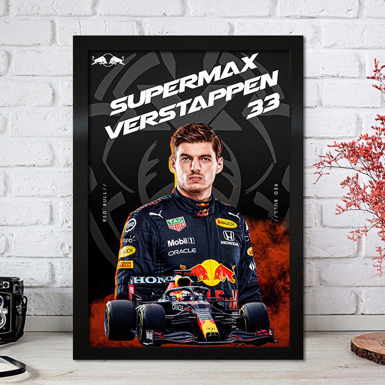 Poster Formel 1 Max Verstappen Rennfahrer Helm Rennwagen Red Bull I Deko Print ohne Rahmen-0