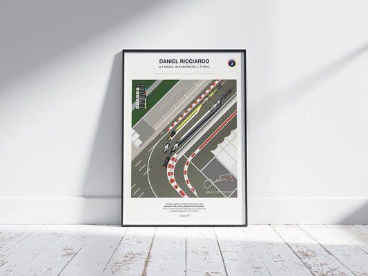 Poster Formel 1 Überholmanöver Linien Kurve Windschatten Rennstrecke Rennfahrer Rennwagen I Deko Print ohne Rahmen-0