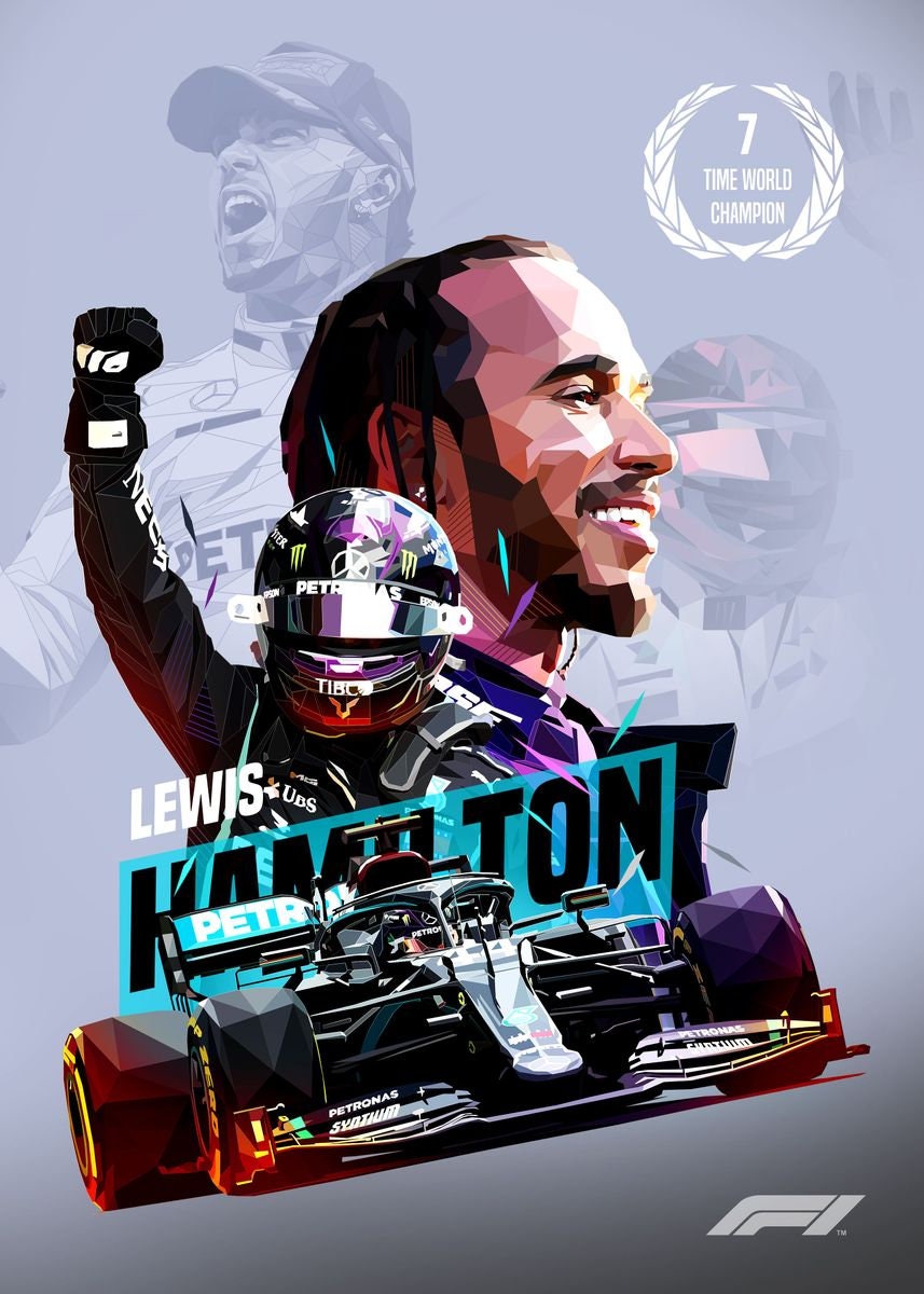 Poster Formel 1 Rennfahrer Rennwagen Lewis Hamilton I Deko Print ohne Rahmen-6