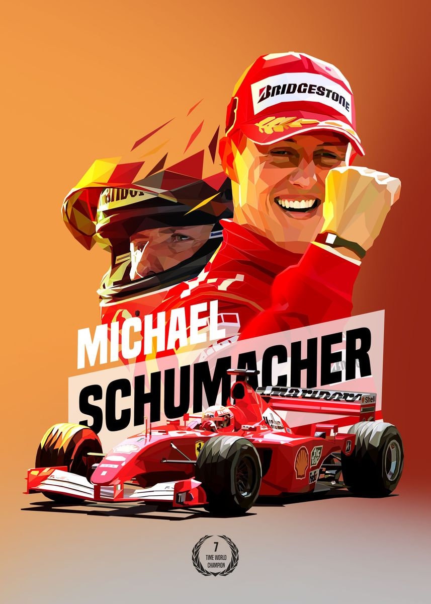 Poster Formel 1 Rennfahrer Rennwagen Michael Schumacher Legende Champion I Deko Print ohne Rahmen-1