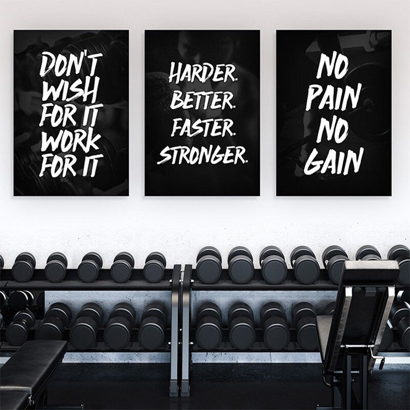 Poster Motivation Gym Training Zitate I Wandbilder Wohnzimmer & Schlafzimmer I Deko Print Bilder I ohne Rahmen-0