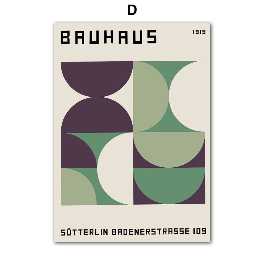 Poster Bauhaus Wandkunst Vintage Grün  I Wandbilder Wohnzimmer & Schlafzimmer I  Deko Print Bilder I ohne Rahmen-4