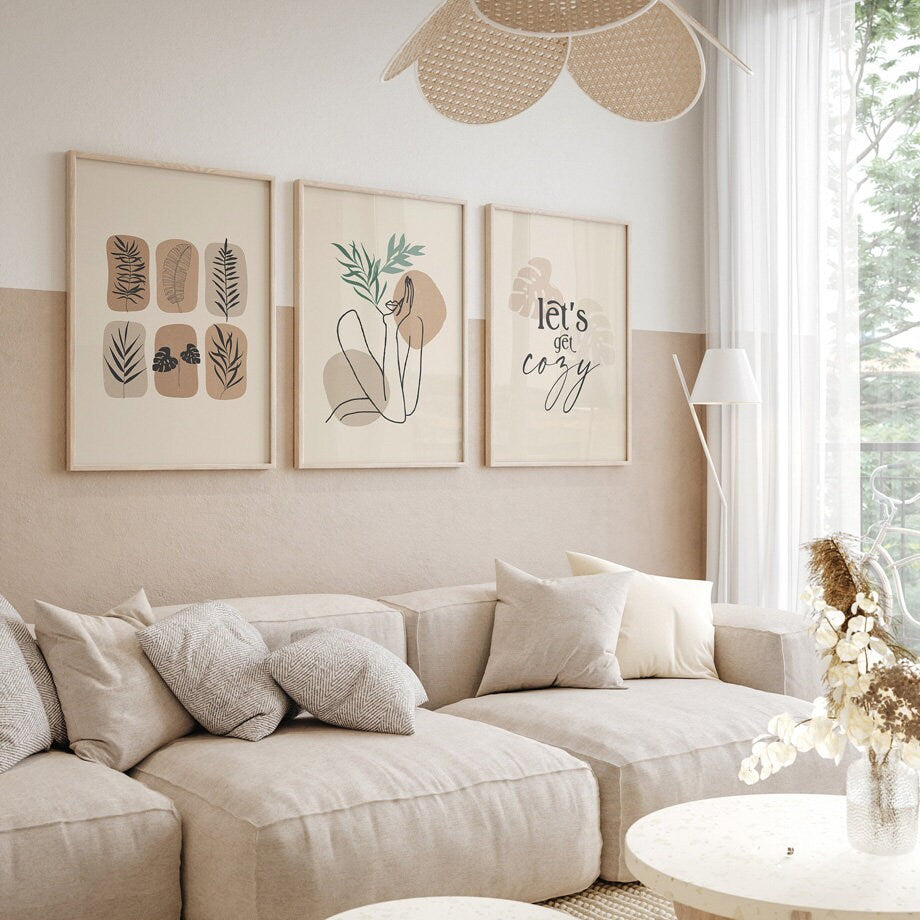 Poster Boho lets go cozy | Bilder Wohnzimmer | Wandbilder Schlafzimmer | Deko Print ohne Rahmen | Bilder Set Kunstdruck-2