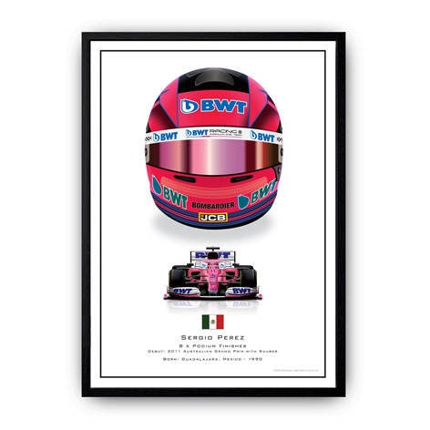 Poster Formel 1 Helme Rennfahrer Unterschriften  I Deko Print ohne Rahmen-1