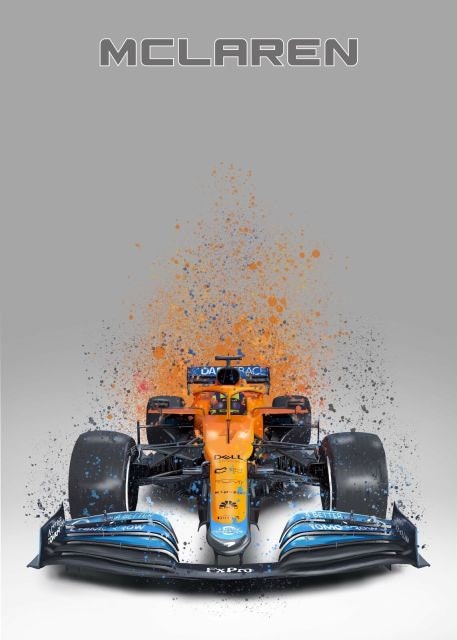 Poster Formel 1  Rennwagen Aquarell I Deko Print ohne Rahmen-1