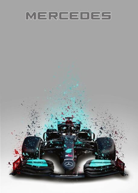 Poster Formel 1  Rennwagen Aquarell I Deko Print ohne Rahmen-5