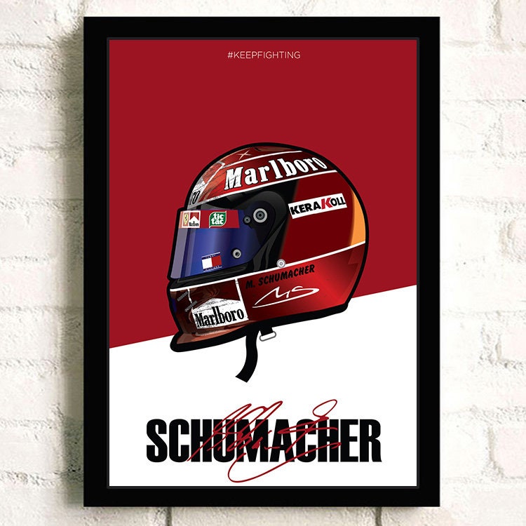 Poster Formel 1 Helm Rennfahrer Name Unterschrift I Deko Print ohne Rahmen-9